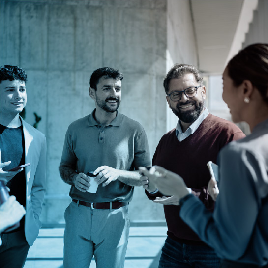 group of people conversing